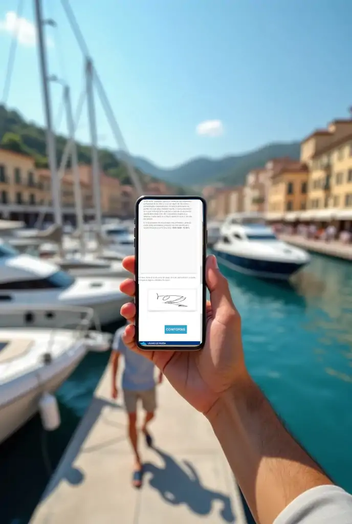 Pantalla del Boira con firma manual